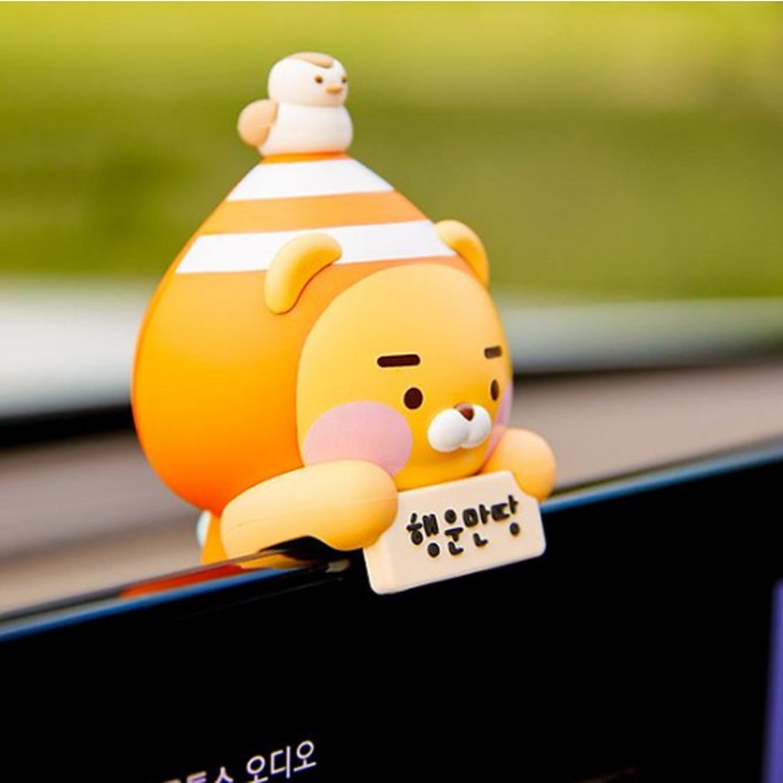 카카오 방향제 모니터위 자동차 네비위 라이언 행운만땅