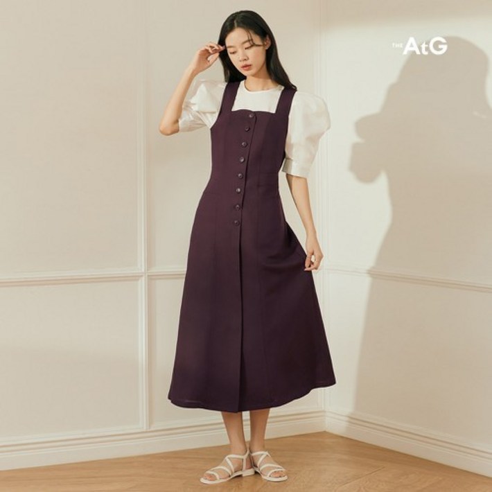론칭가 79,900원 더엣지 린넨혼방 레이어드 원피스