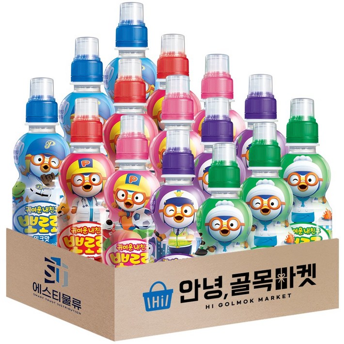 안녕골목마켓 뽀로로 음료수 밀크맛3개 딸기맛3개 블루베리맛3개 사과맛3개 복숭아맛3개 5종 총15개, 1세트, 235ml 안녕골목마켓 뽀로로 음료수 밀크맛3개 딸기맛3개 블루베리맛3개 사과맛3개 복숭아맛3개 5종 총15개, 1세트, 235ml