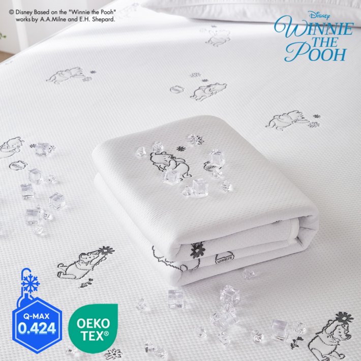 냉감매트 세탁망 증정25년 최신형 한일의료기 냉감패드 아기 쿨매트 침대패드 쿨매트 곰돌이 푸