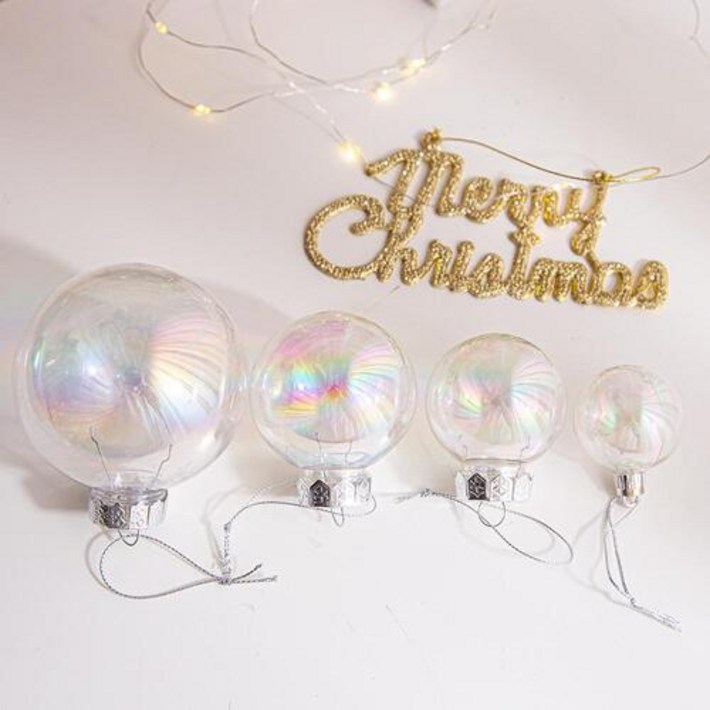 데코봉봉 아크릴 오로라 트리볼 6개 세트 단일사이즈 크리스마스 오너먼트 트리 장식볼