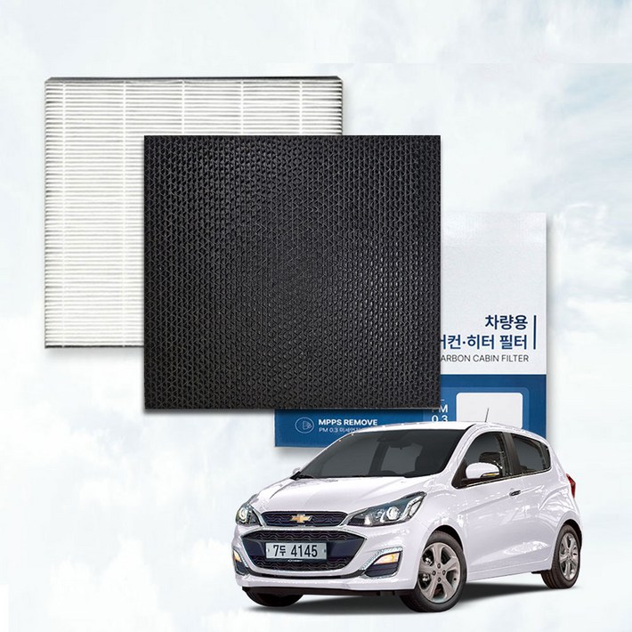 이필드 활성탄 에어컨필터 쉐보레 스파크 13년 콜게이트 PM0.3 초미세먼지 항균 필터, 2개, 활성탄스파크 13년
