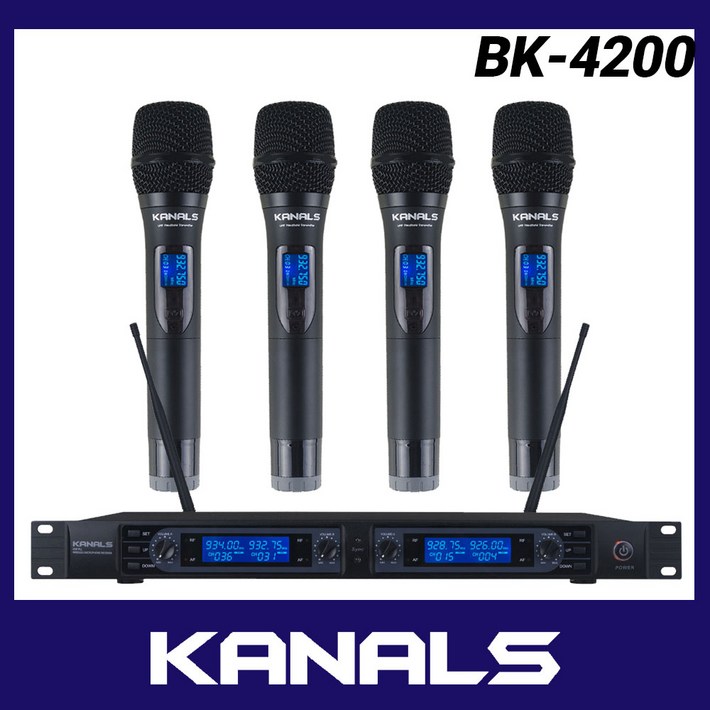 정품 카날스 BK4200 무선 마이크 4채널 핸드 핀 마이크