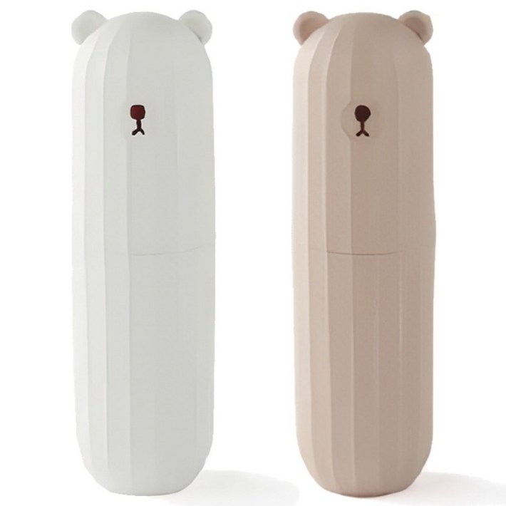 로앤제이 휴대용 여행용 곰돌이 칫솔통 양치컵 칫솔 치약 케이스 11