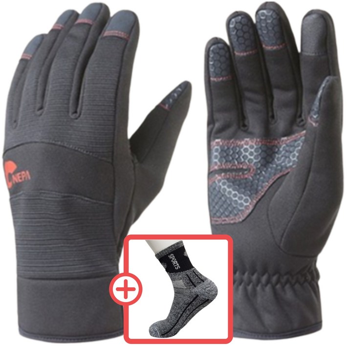 정품 보온 장갑 스마트폰 사용이 가능하고 미끄러움 방지 기능이 있습니다.  도토링 등산양말 증정
