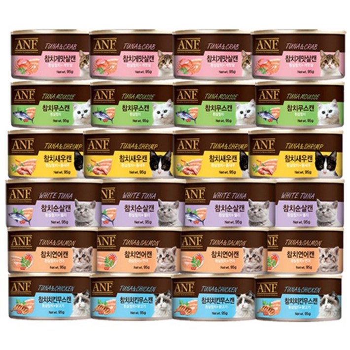 ANF 고양이 캔 6종 콤보세트 1박스95g x 24개입, 단품