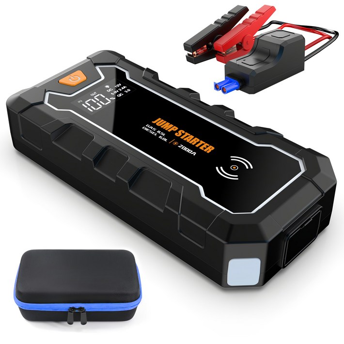 풀라로스 보조배터리 긴급시동 점프스타터스마트 점프 케이블 파우치백 22200mAh, 1개 풀라로스 보조배터리 긴급시동 점프스타터스마트 점프 케이블 파우치백 22200mAh, 1개