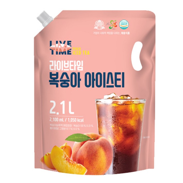 태웅식품본사 라이브타임 복숭아아이스티