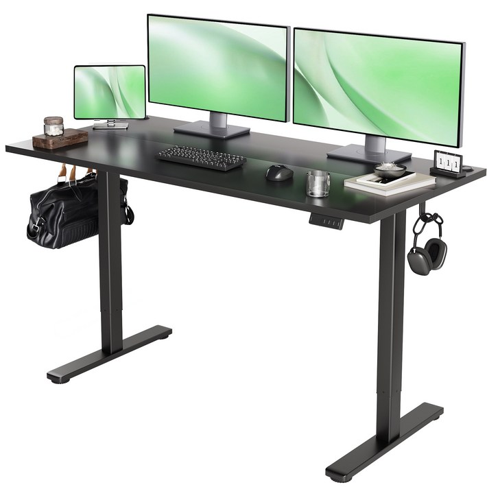 엔트리 레벨 높이조절 전동책상 모션데스크 공부 사무용 조절 스탠드 테이블, 블랙