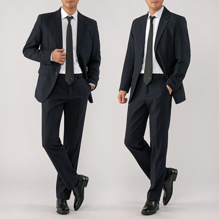 팀스핏 남성용 M4XL 빅사이즈 사계절 정장수트 자켓 정장바지 세트 결혼식정장