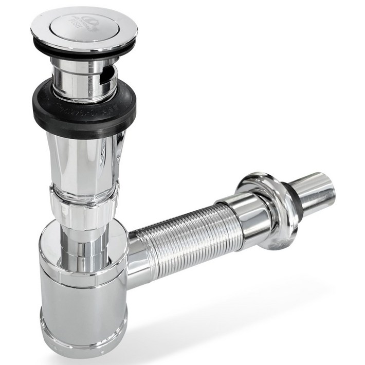 국산 세면대 초간편 길이조절 벽 배수 일체형 폽업 트랩