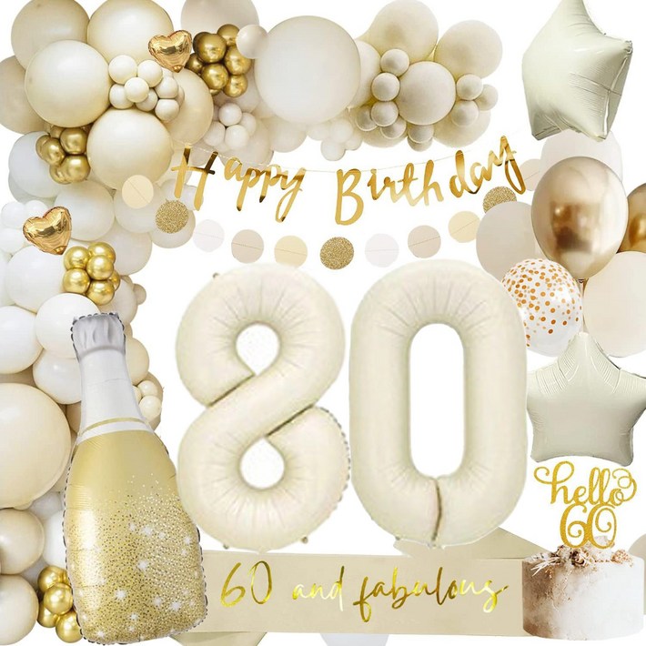 파티앤온 환갑 상차림 칠순 팔순 부모님 생신 잔치상 풍선 세트, 팔순80