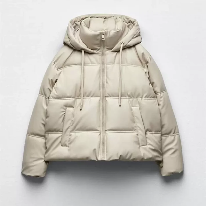 자라 ZARA 페이크 레더 크롭 숏 패딩 자켓 점퍼