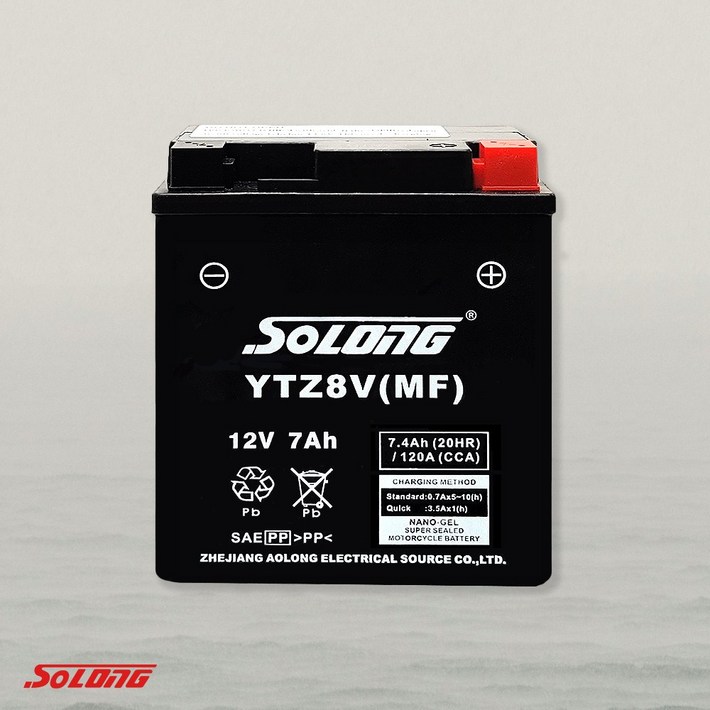 YTZ8V 오토바이배터리 MF 무보수 소롱 12V 7AH PCX125 16년이후 XMAX300 벤리110 SCR110 프리마베라 스프린트 LX125 R3 MT03, 1개, 본품