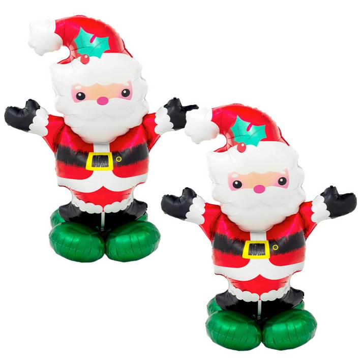 파티팡 크리스마스 X-MAS 에어벌룬 메리산타 빅사이즈 대형 산타크로스풍선 산타풍선 90cm*103cm  2개입