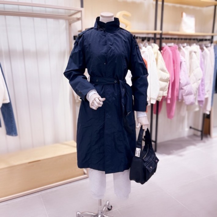 SH1JPF121배색포인트 퀼팅 라이너 롱 점퍼