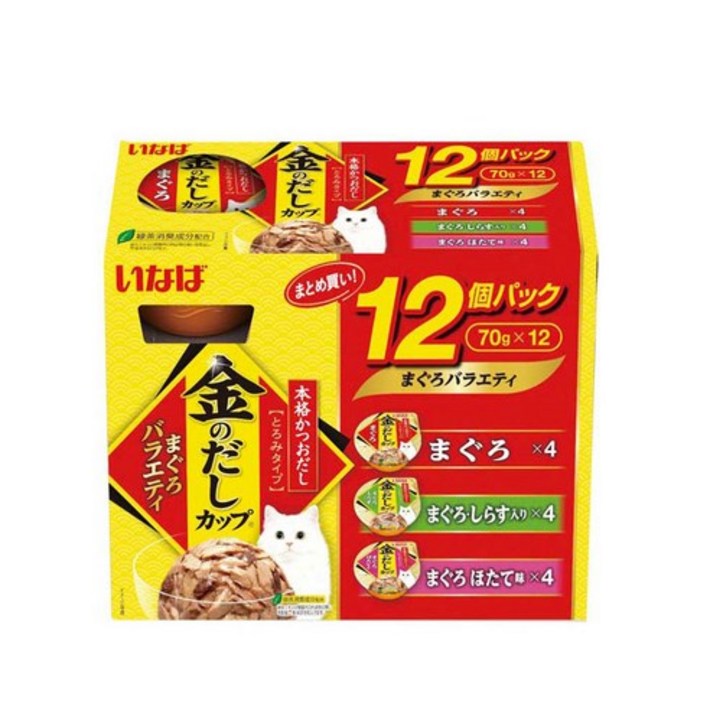 이나바 금빛육수 캔 70g 12개입 버라이어티 고양이간식, IMC502 가다랑어 버라이어티, 1개