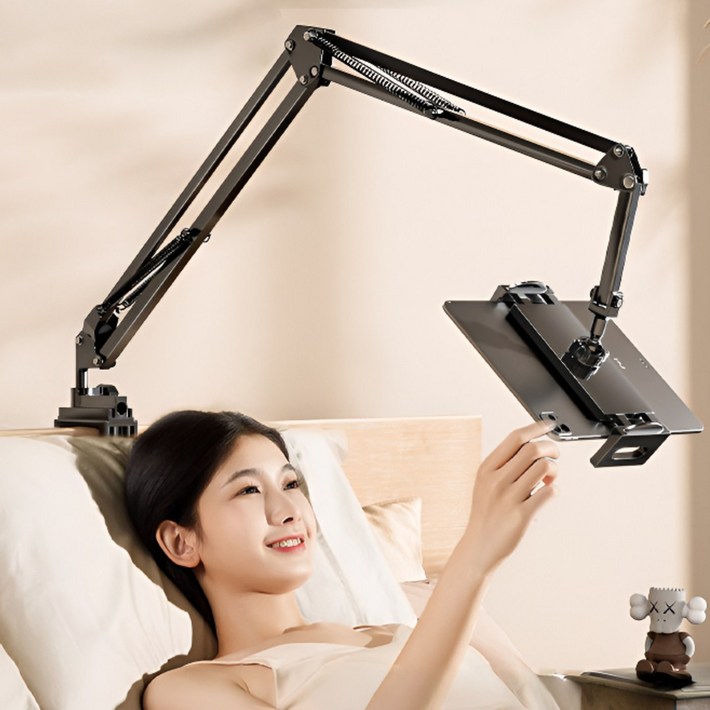 모어리브 누워서보는 태블릿 침대 핸드폰 거치대, 1개, 블랙
