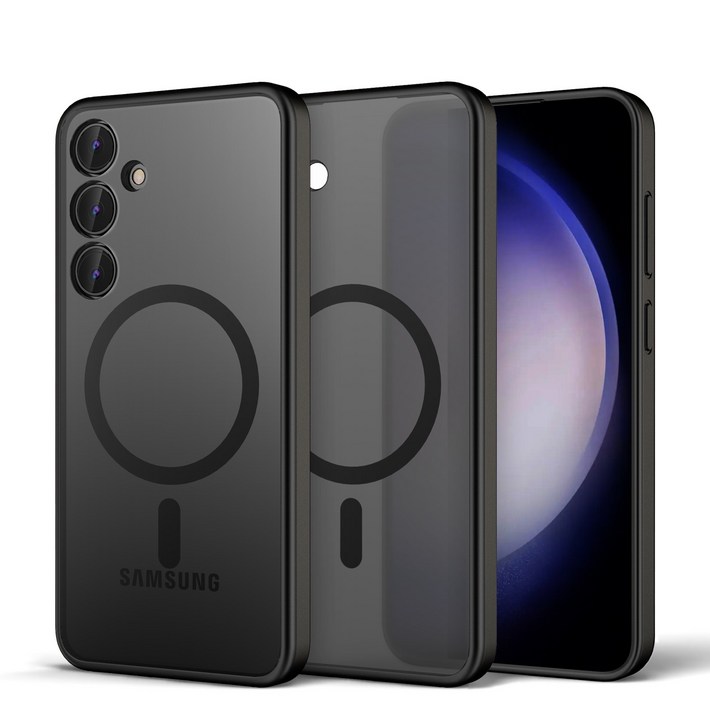 헤미션 갤럭시 S24 울트라 투명 맥세이프 케이스 메탈링 무선 충전독일 바이엘 소재 MagSafe SMA24