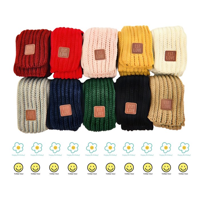 미포리댁 어린이집 생일선물 답례품 유치원 구디백 어린이 아동 유아 키즈 목도리 머플러, 단일색상, 10개