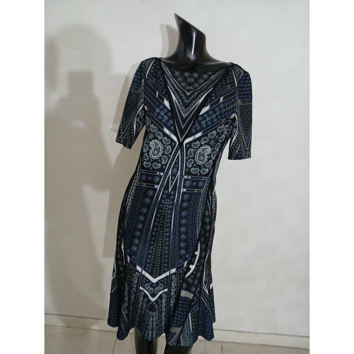 중고 오브제 패턴 프린트 원피스 55 NB11278
