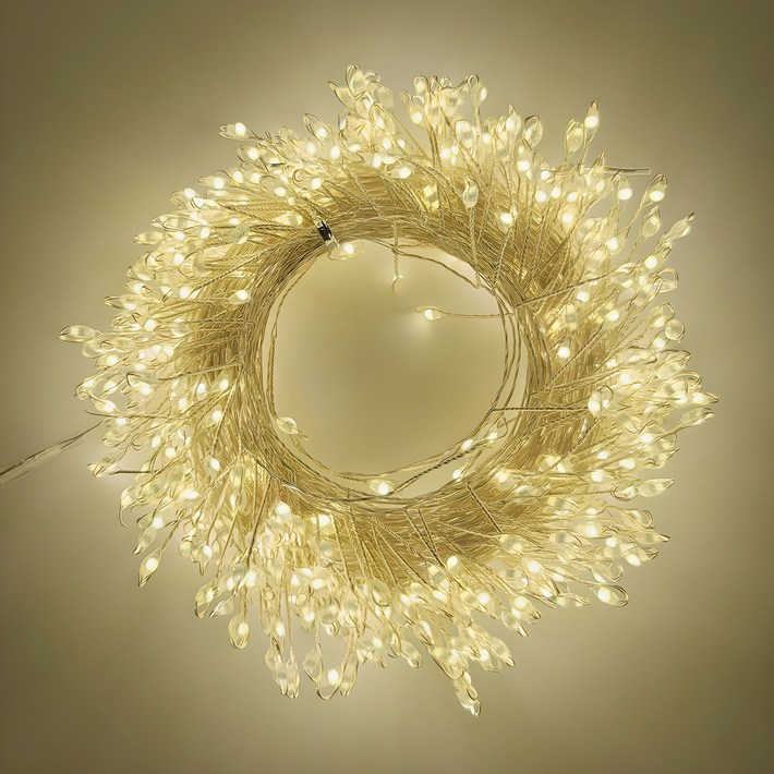 지아이비 DC24V LED 폭죽 와이어 전구 500구, 웜화이트, 17m, 1개