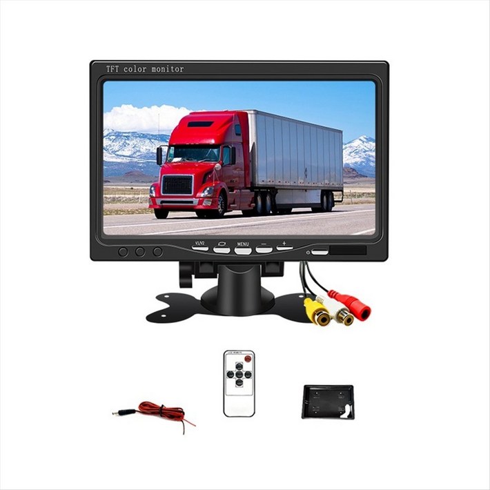 12V 7 인치 자동차 모니터 16  9 800x480 LCD 리어 뷰 모니터가있는 2 웨이 리어 뷰 카메라 주차를위한 비디오 입력.