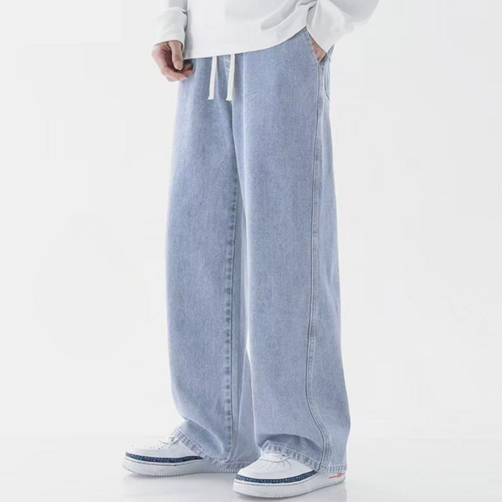 어반블룸 남자 스탠다드 밴딩 와이드 일자핏 데님 팬츠 청바지