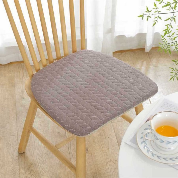 하스몰 내추럴 꽈배기 퀄팅 미끄럼방지 의자 쿠션 방석