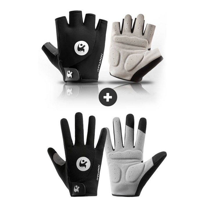 댄트스포츠 충격흡수 자전거 장갑 반장갑  긴장갑 1세트 2개, 라이딩블랙, 1개