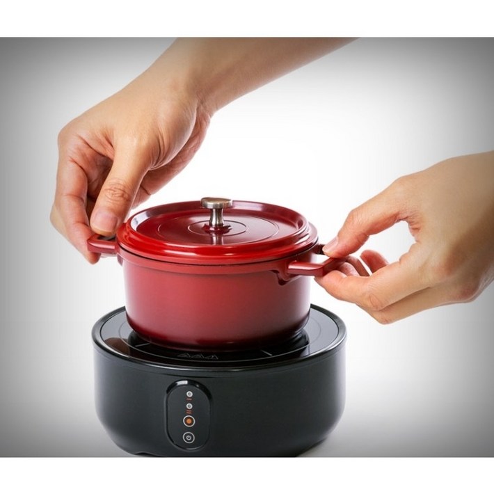 도무스 미니 1구 전기렌지 휴대용 캠핑 원형 여행용 자취 인덕션스텐집게