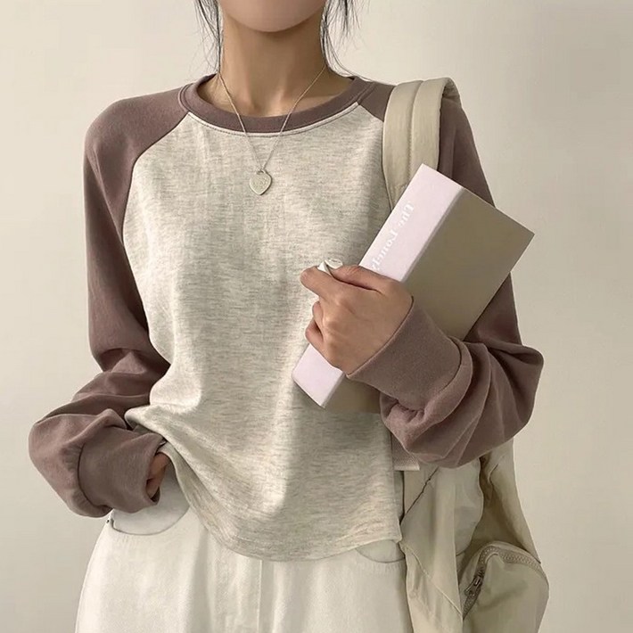 빈티지 나그랑 루즈핏 반크롭 간절기 긴팔 티셔츠