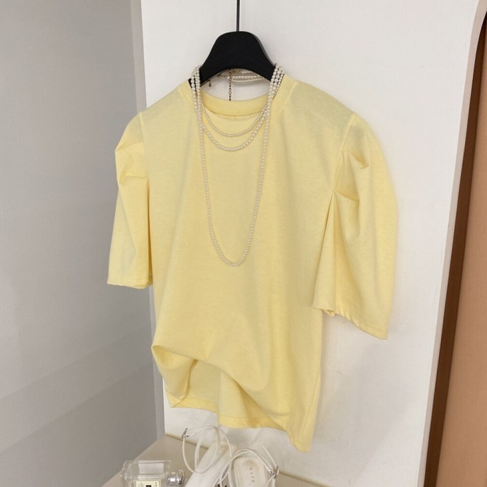 허니제이 리컷 퍼프소매 반팔 티셔츠5color