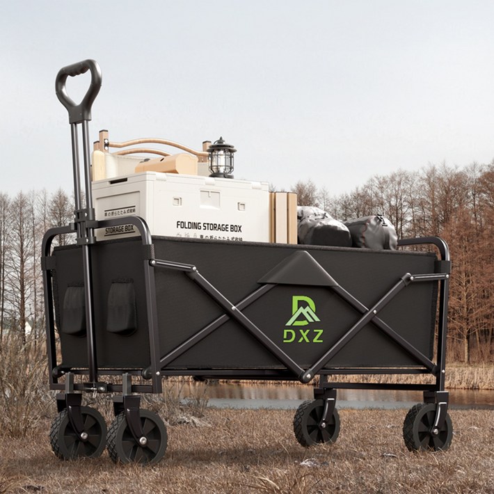 DXZ 다기능 접이식 캠핑웨건, 1개, 블랙
