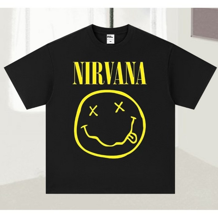 Nirvana 스마일 반팔 티셔츠 여름 쿨링 남녀 공용