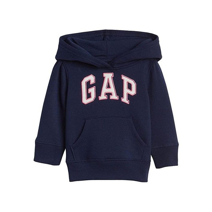 GAP 여아용 Playtime Favorites 로고 풀오버 후드 스웨트셔츠, 엘리시안 블루