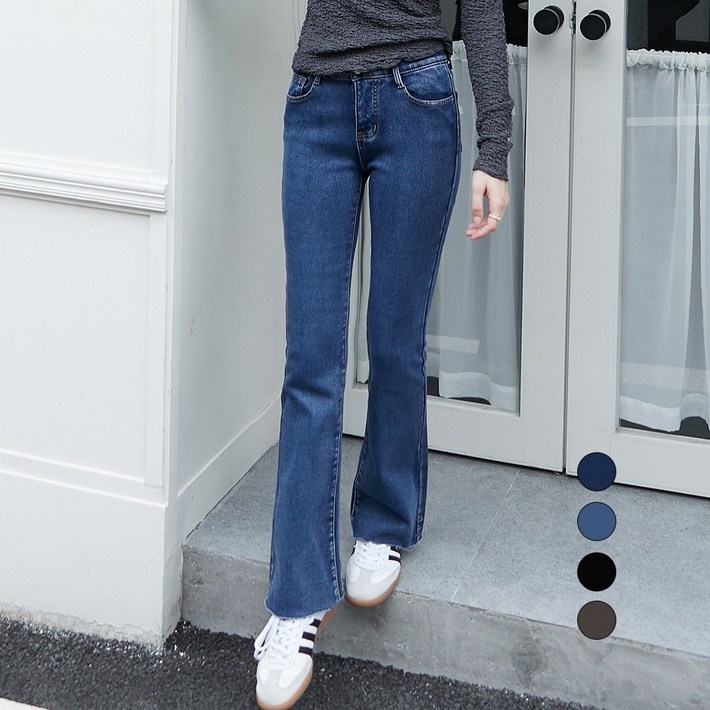 엘블로썸 여성 겨울 기모 히든밴드 스판좋은 부츠컷 청바지