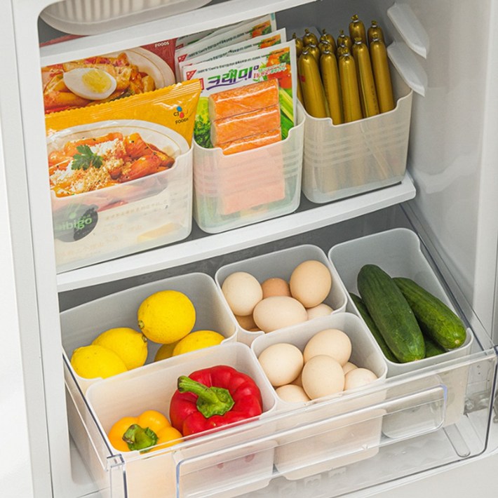 정리 수납함 다용도 주방 펜트리 욕실 반투명 정리함, 1개