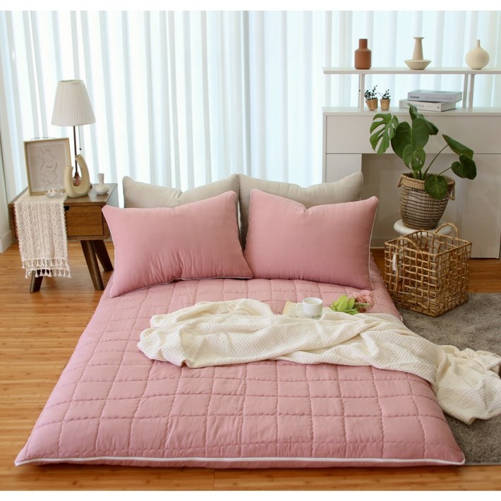 시엘 세미마이크로 누빔요커버 코럴핑크 루디아홈베딩