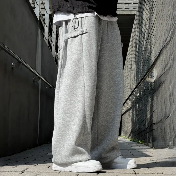 시온 사이드 스냅 와이드 트레이닝팬츠