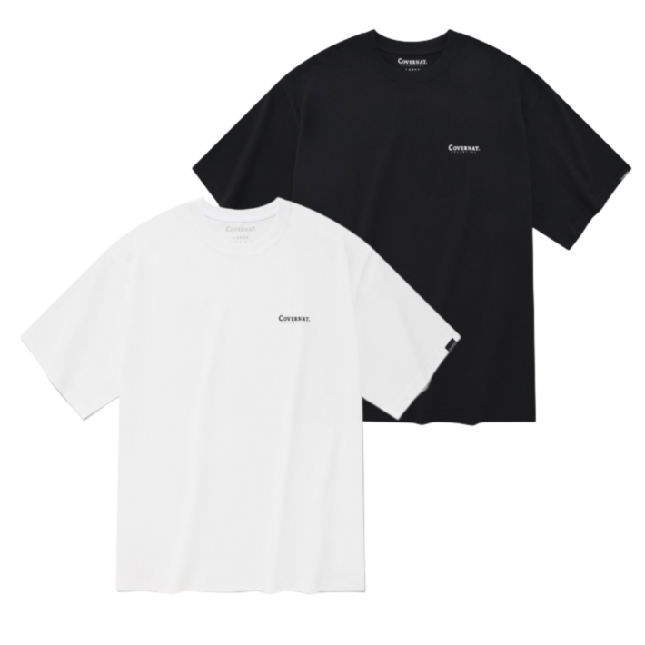 국내매장판 커버낫 쿨 코튼 티셔츠 블랙  화이트 2PACK 세트