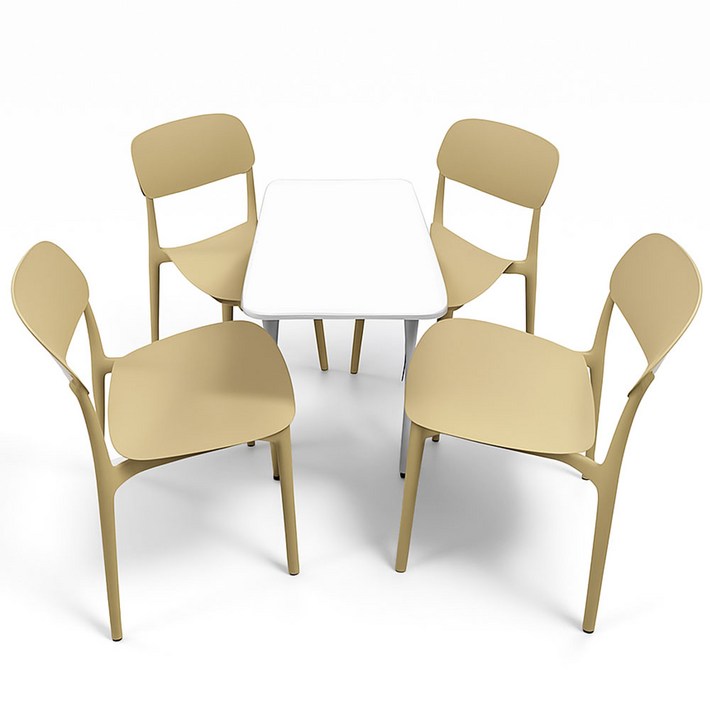 이엔비 일체형 인테리어 식탁의자, 4개, 베이지