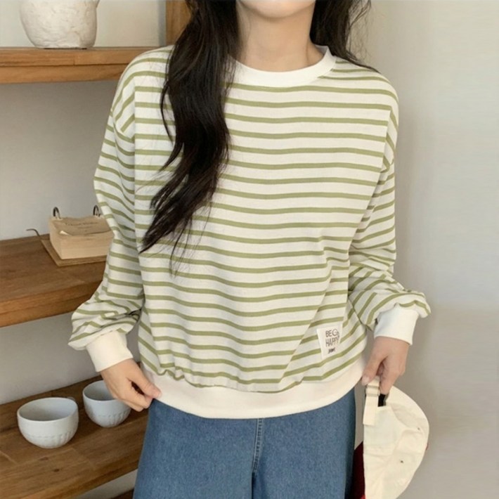 마이쏭 여성 오버핏 봄신상 BHpy패치단가라맨투맨