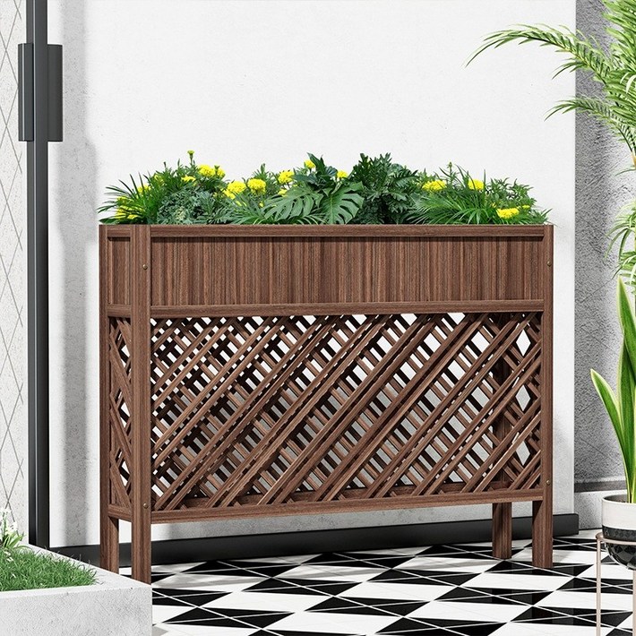 야외 발코니 칸막이 화분대 나무 울타리 스탠드 꽃 상자 카페 상점 장식 파티션 랙, 파티션랙 길이 100 높이 120 폭 30