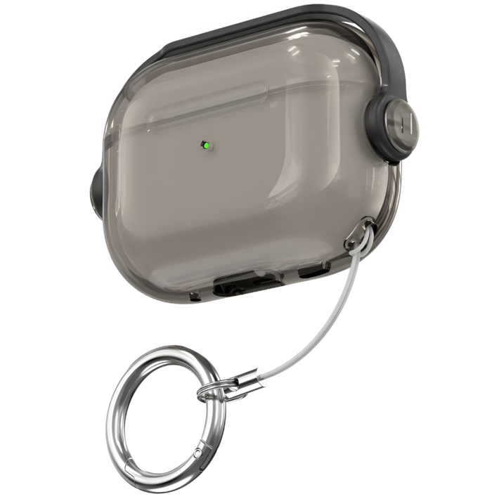 핏어팻 분실방지 헤드폰 에어팟 투명 TPU 케이스, 블랙, 에어팟 프로 3세대