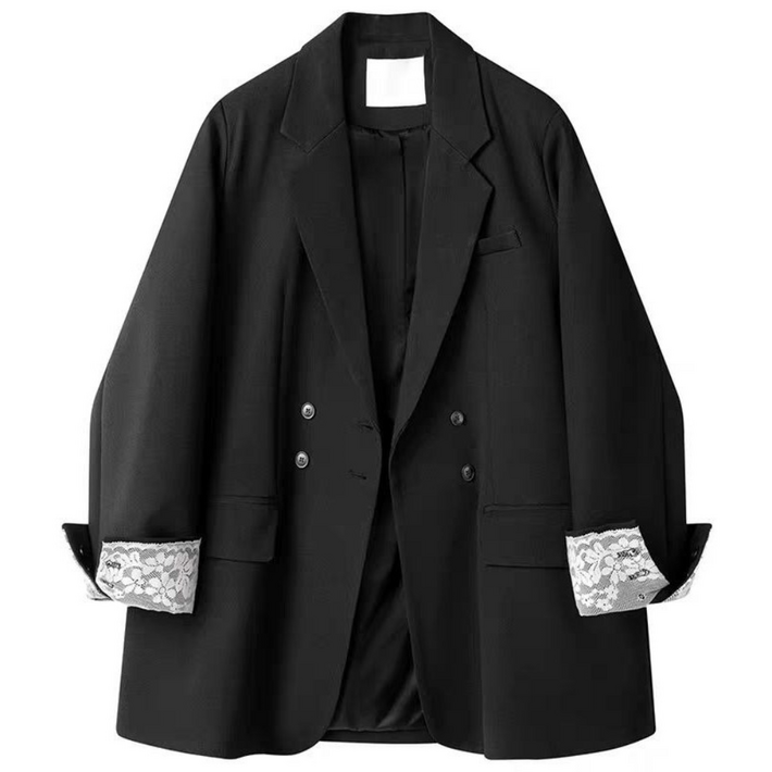 COSYEVNO  여성 봄가을 더블 버튼 레이스 소매 클래식 자켓 TZKxzwt6