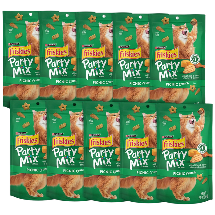 퓨리나 프리스키 파티믹스 고양이 간식 바삭바삭 과자 비스킷, 60g, 10개, 피크닉크런치