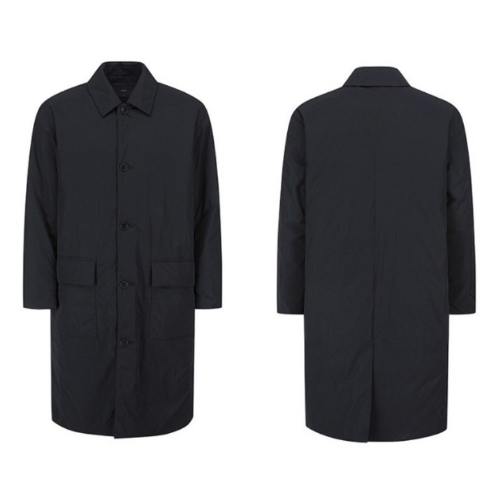 앤드지 겨울코트 덕다운 칼라넥 아웃포켓 블랙 겨울 봄 바이 지오지아