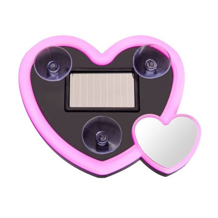 LCLCKorea 자동차 인테리어 네온 태양광충전 LED 하트 라이트 1개입 차량용 실내 무드등 다이아 오로라 엠비언트 LED 조명 usb 풋등, 핑크1개입, 실내등