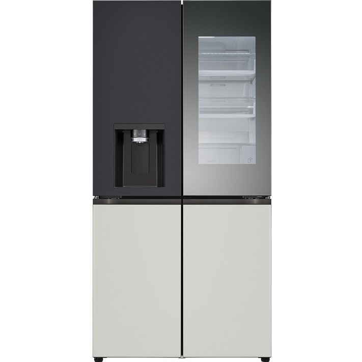 LG전자 오브제 4도어 메탈 양문형 디오스 노크온 얼음정수기 냉장고 방문설치